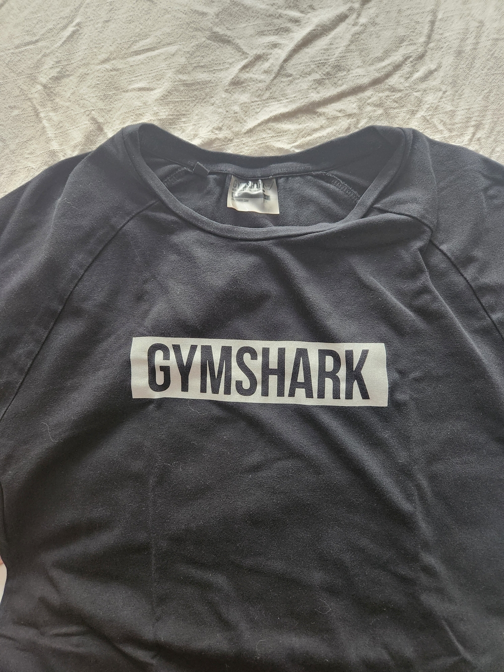 Gymshark Black Tee With White Block Logo View 2